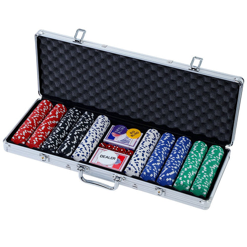 500pcs Poker Chips Set Casino Texas Hold'em Gambling Party Game Dice