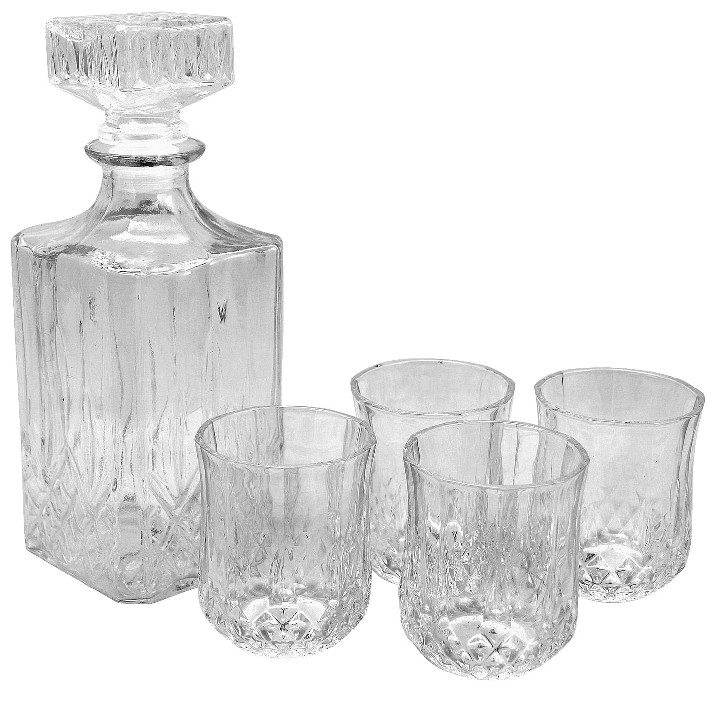 Gibson Home Jewelite 5 Piece Glass Decanter Set