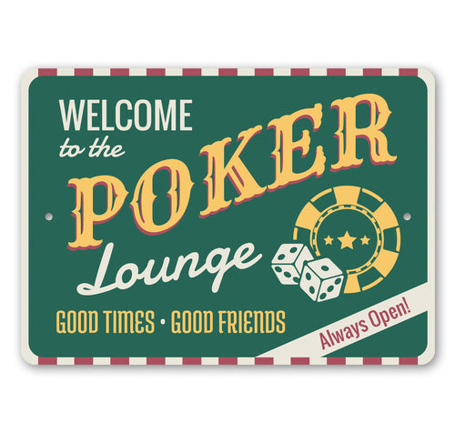 Poker Lounge Welcome Sign