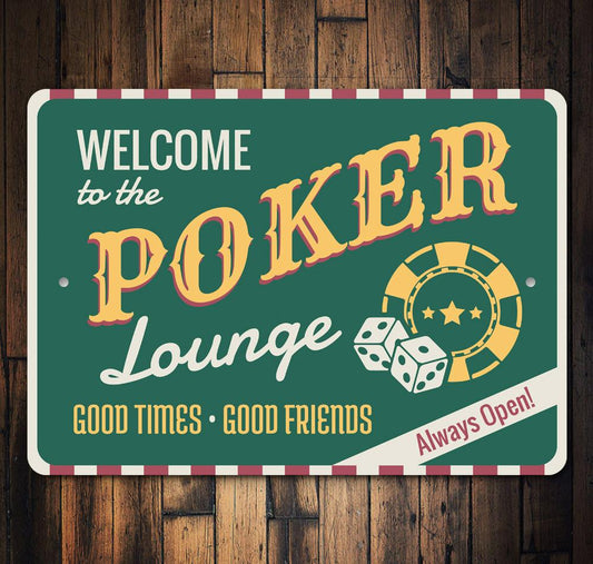 Poker Lounge Welcome Sign