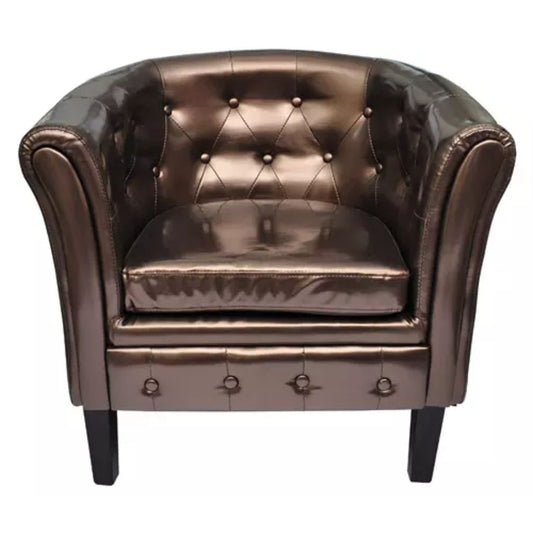 Brown Leather Tub Chair