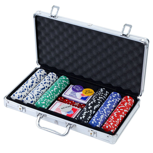 300pcs Poker Chips Set Casino Texas Hold'em Gambling Party Game Dice