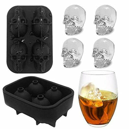 Skeleton Skull Shape Ice Cube Mold